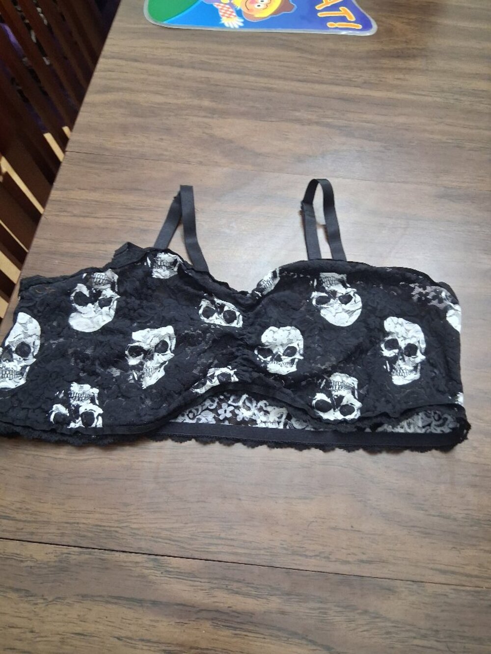 Torrid lace skull bandeau bralette 1x euc